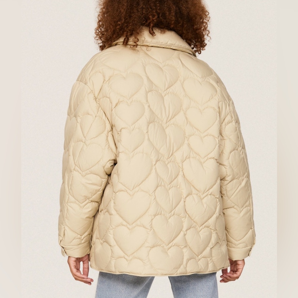 Sandro Gloriana Heart Quilted Jacket in Tan - Picture 3 of 13